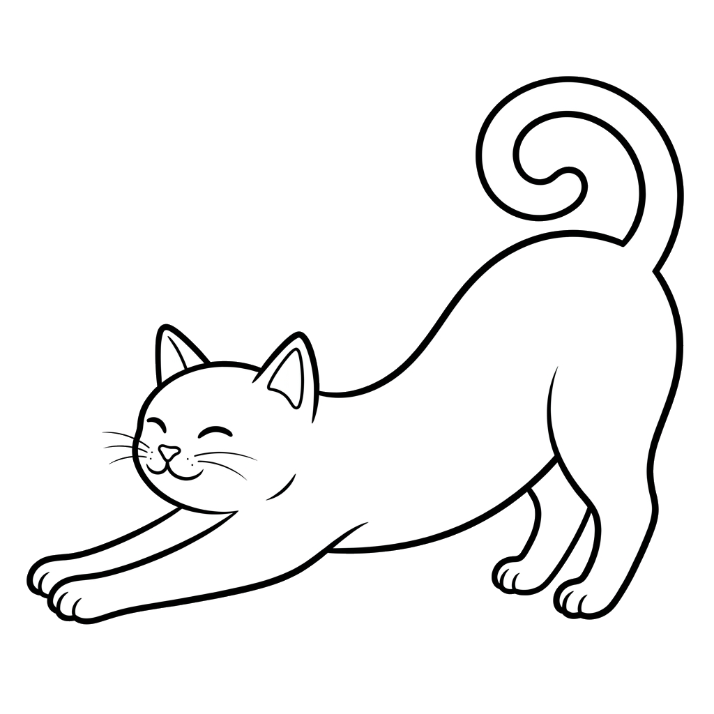 Purring cat mascot holding a small ball